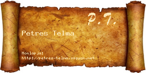 Petres Telma névjegykártya